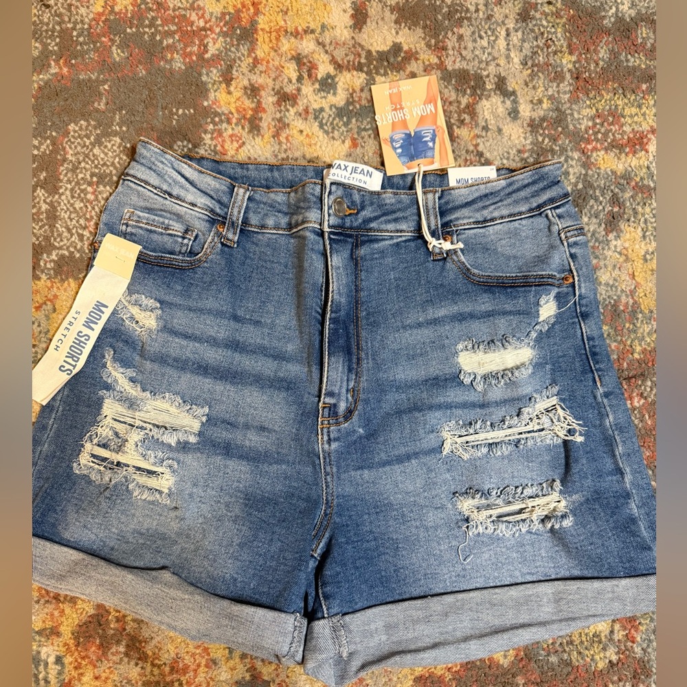 Max Jeans Women's Ripped Blue Jean Shorts